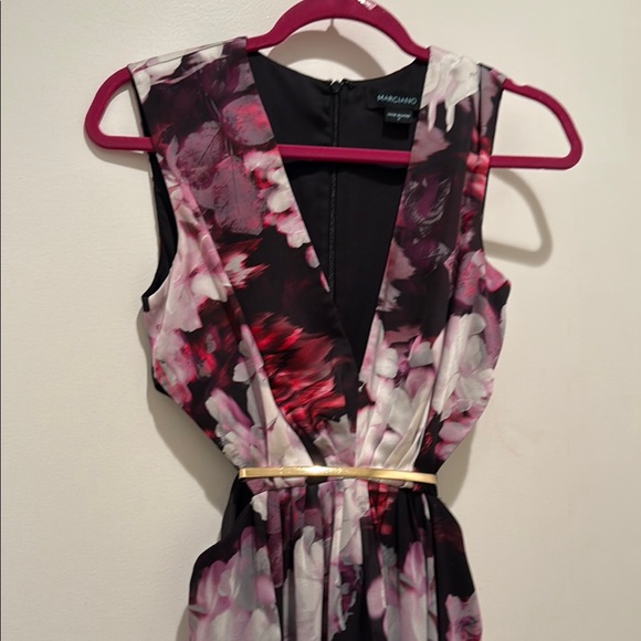 Marciano Red and Pink Plunge Dress with Side Cut-Outs Size S - Picture 6 of 9